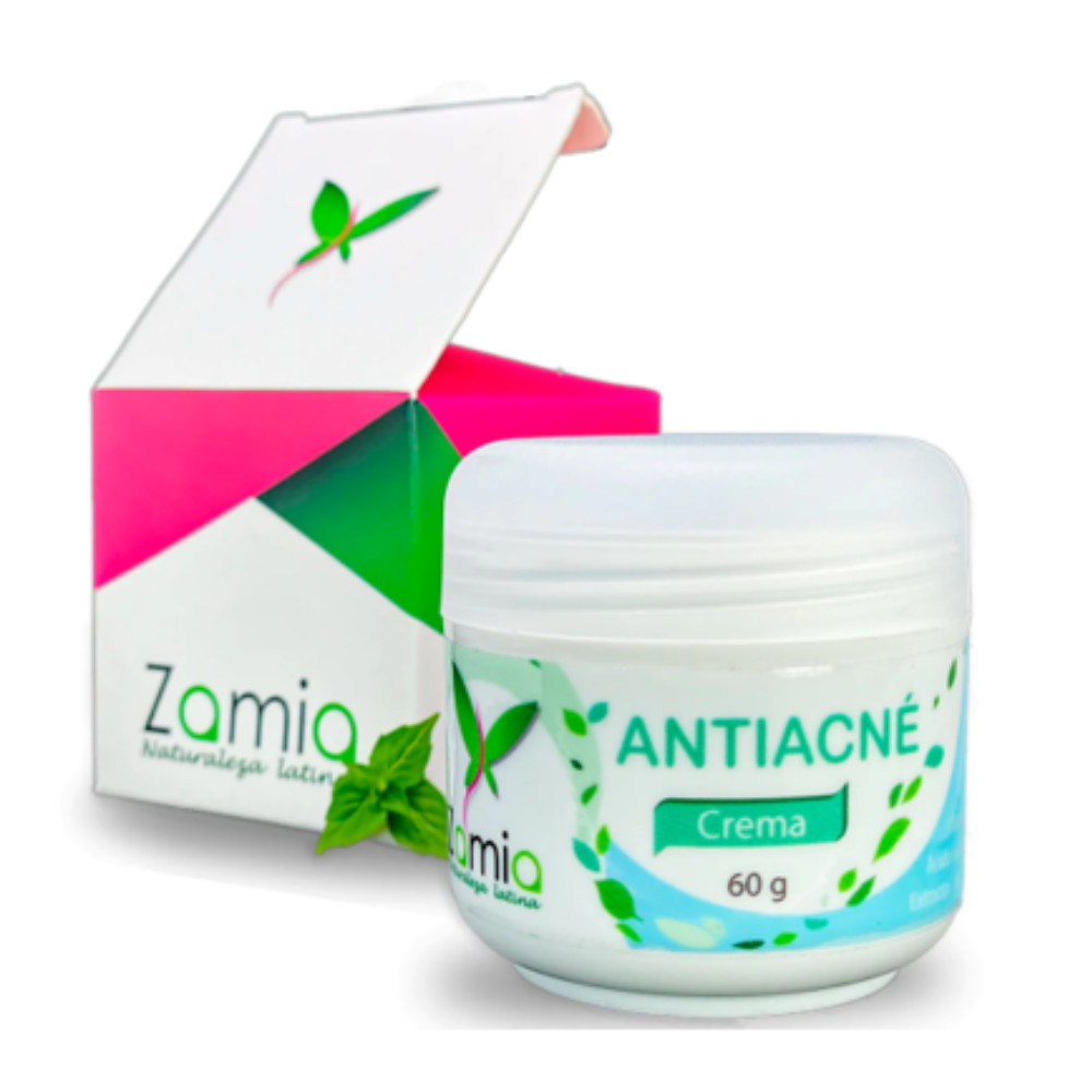 Producto: Crema Antiacné Zamia con vitamina para belleza 60 gr